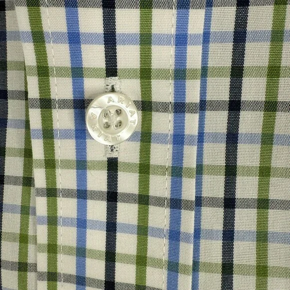 Ariat Shirt Wrinkle Freee Mens Large Short Sleeve Button Down Rodeo Outdoor - Picture 5 of 11